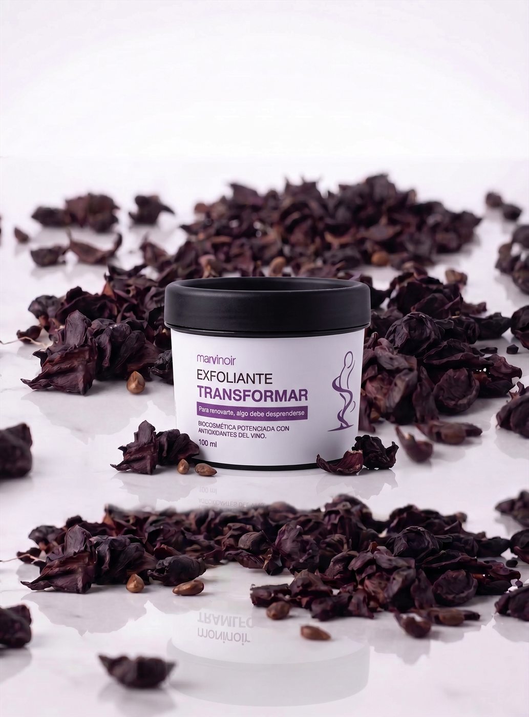 Exfoliante Facial Malvinoir Transformar con orujo de uva, naranja y café